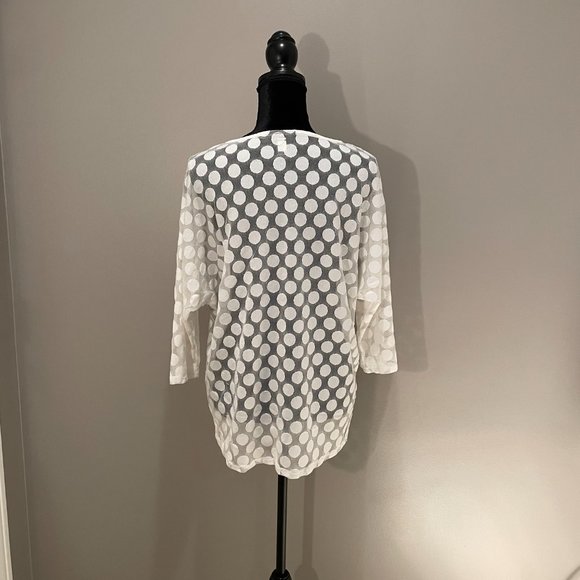 Alfani Womens Sheer Polka-dot Pullover sz M  NWOT - Picture 2 of 5